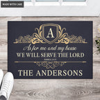Monogram Luxury Serve The Lord Personalized Doormat