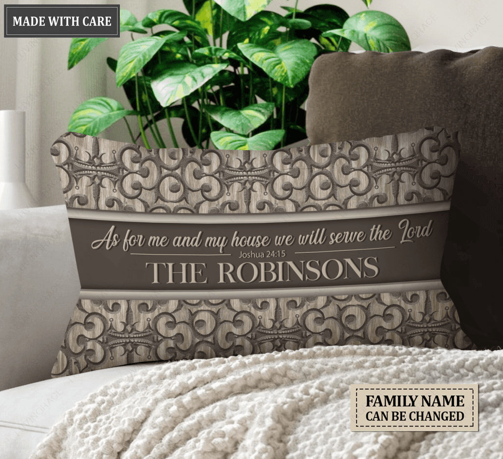 Serve The Lord Personalized Rectangular Pillow