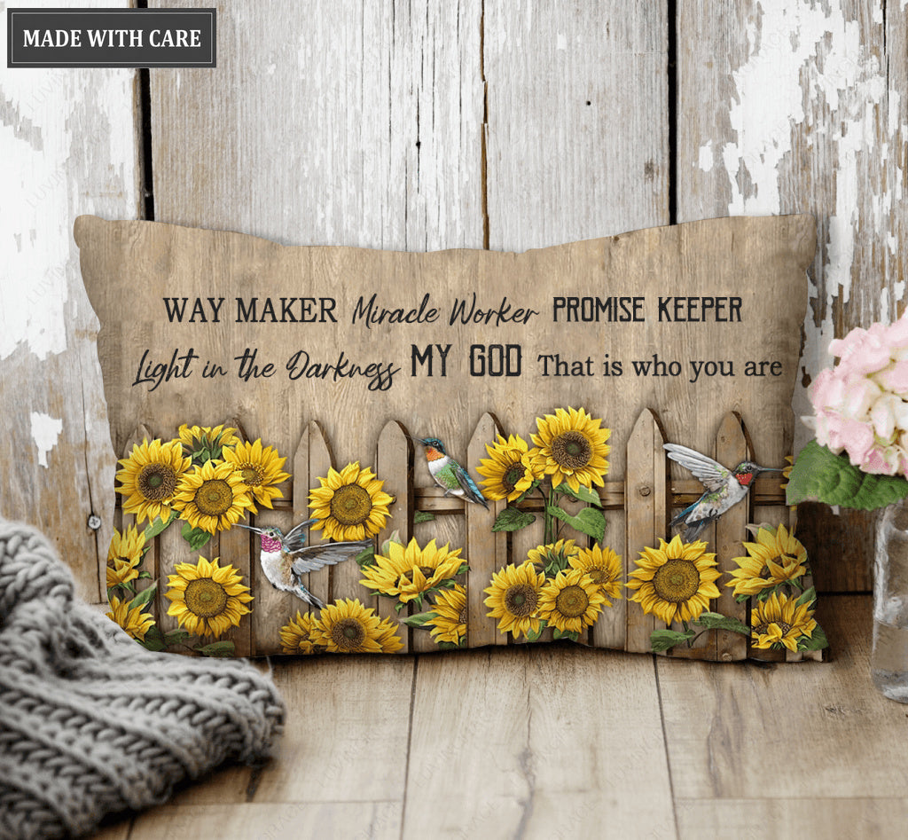 Sunflower Fence Way Maker Rectangular Pillow