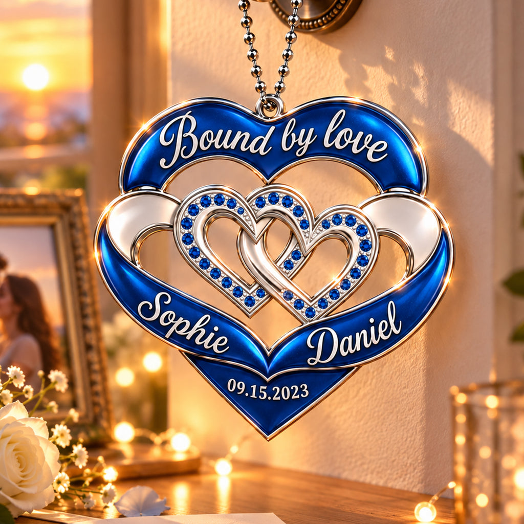Personalized Names & Date Bound by Love Ornament - Anniversary Gift for Couple.