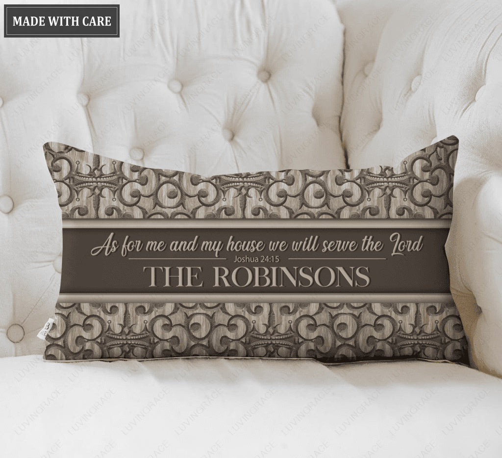 Serve The Lord Personalized Rectangular Pillow