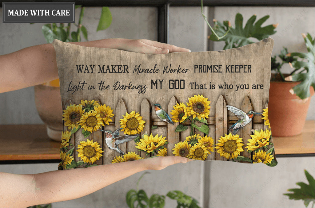 Sunflower Fence Way Maker Rectangular Pillow