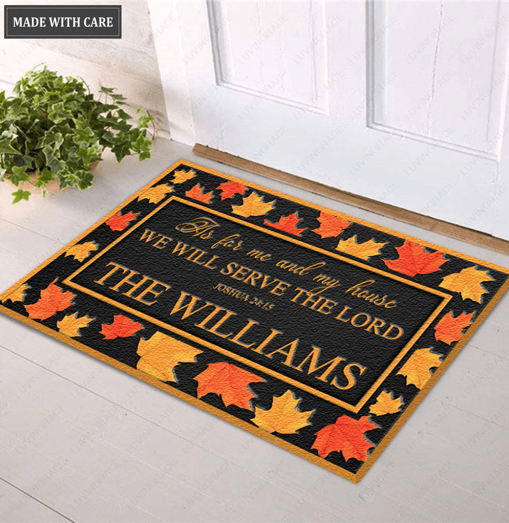 Fall for Jesus Serve The Lord Door Mat