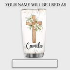 Flower Cross Every Day God Thinks Of You Custom Tumbler Birthday Gifts For Women Christian Gifts Custom Name Gift - Personalized Stainless Steel Tumbler
