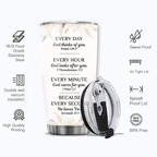 Flower Cross Every Day God Thinks Of You Custom Tumbler Birthday Gifts For Women Christian Gifts Custom Name Gift - Personalized Stainless Steel Tumbler