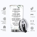 Green Leaf Every Day God Thinks Of You Custom Tumbler Birthday Gifts For Women Christian Gifts Custom Name Gift - Personalized Stainless Steel Tumbler