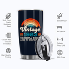 40th Birthday Vintage Rainbow 1983 Original Parts Aged To Perfection Custom Gifts Men Women Stainless Steel Tumbler - Personalized Stainless Steel Tumbler