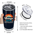 40th Birthday Vintage Rainbow 1983 Original Parts Aged To Perfection Custom Gifts Men Women Stainless Steel Tumbler - Personalized Stainless Steel Tumbler