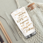 Vintage Elegant Floral Golden Glitter 60th Birthday Today's Wishes Bring You Beautiful Custom Gifts Men Women Stainless Steel Tumbler - Personalized Stainless Steel Tumbler