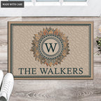 Printfamily L35 Monogram Collection Family Name Personalized Doormat