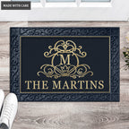 Printfamily L66 Royal Monogram Collection Family Name Personalized Doormat