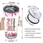 Vintage Rainbow 60th Birthday 21 With 39 Year Experience Custom Tumbler Gifts - Personalized Stainless Steel Tumbler
