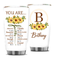Christian Bible Verse Sunflower Faith You Are Religious Inspirational Custom Tumbler Gifts - Personalized Stainless Steel Tumbler