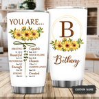Christian Bible Verse Sunflower Faith You Are Religious Inspirational Custom Tumbler Gifts - Personalized Stainless Steel Tumbler