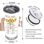 Christian Bible Verse Sunflower Faith You Are Religious Inspirational Custom Tumbler Gifts - Personalized Stainless Steel Tumbler