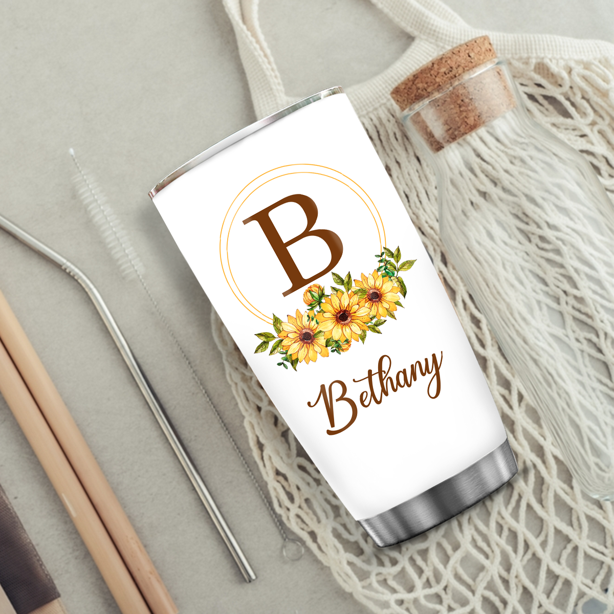 Christian Bible Verse Sunflower Faith You Are Religious Inspirational Custom Tumbler Gifts - Personalized Stainless Steel Tumbler