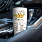 Christian Bible Verse Sunflower Faith You Are Religious Inspirational Custom Tumbler Gifts - Personalized Stainless Steel Tumbler