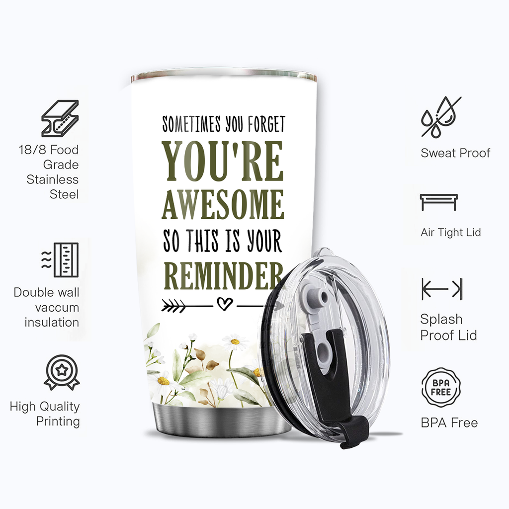 Inspirational Gifts Daisy Flower You're Awesome Custom Tumbler Gifts - Personalized Stainless Steel Tumbler