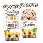 Inspirational Gifts Vintage Cheetah Sunflower Rainbow You're Awesome Custom Tumbler Gifts - Personalized Stainless Steel Tumbler