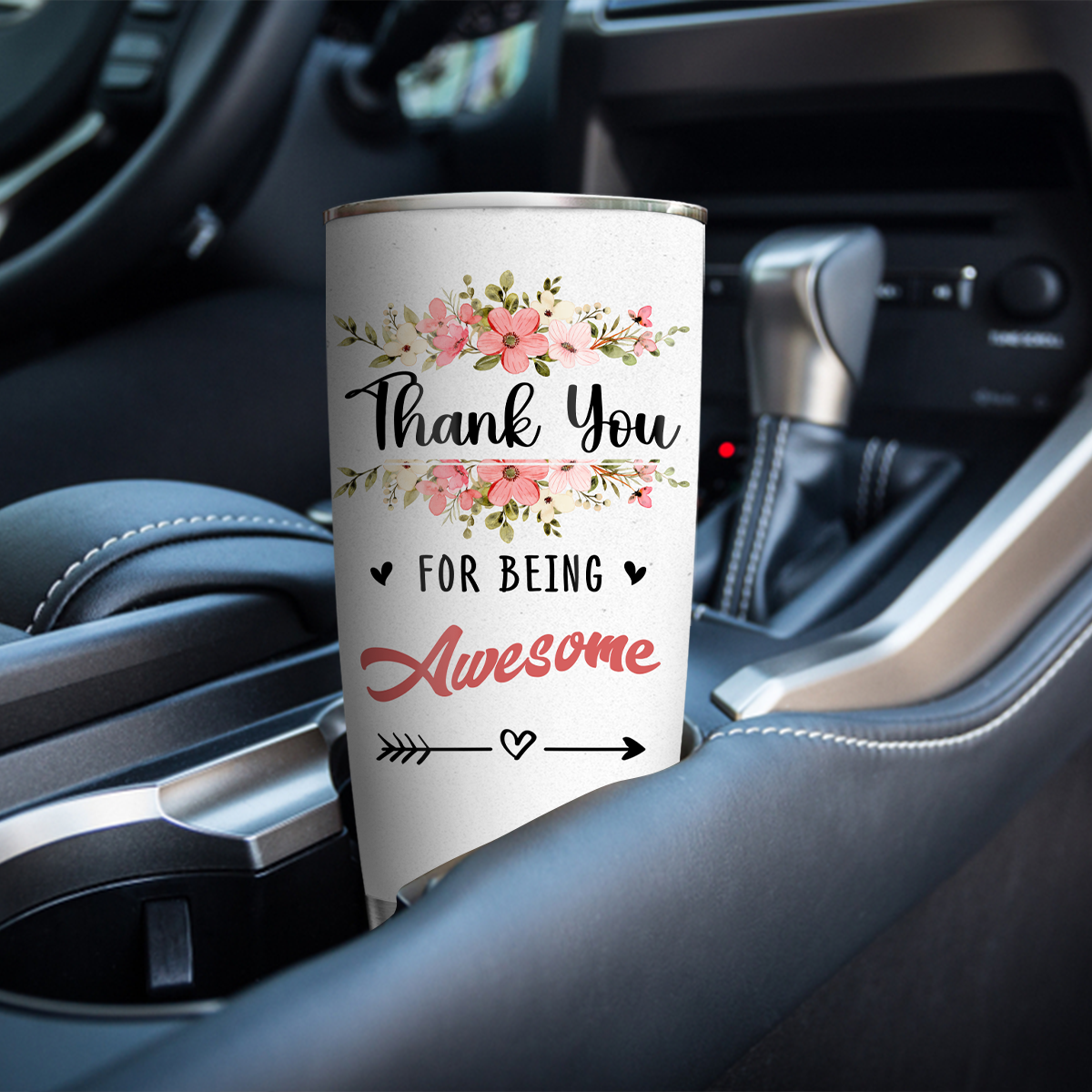 Inspirational Flower Thank You Custom Tumbler Gifts - Personalized Stainless Steel Tumbler