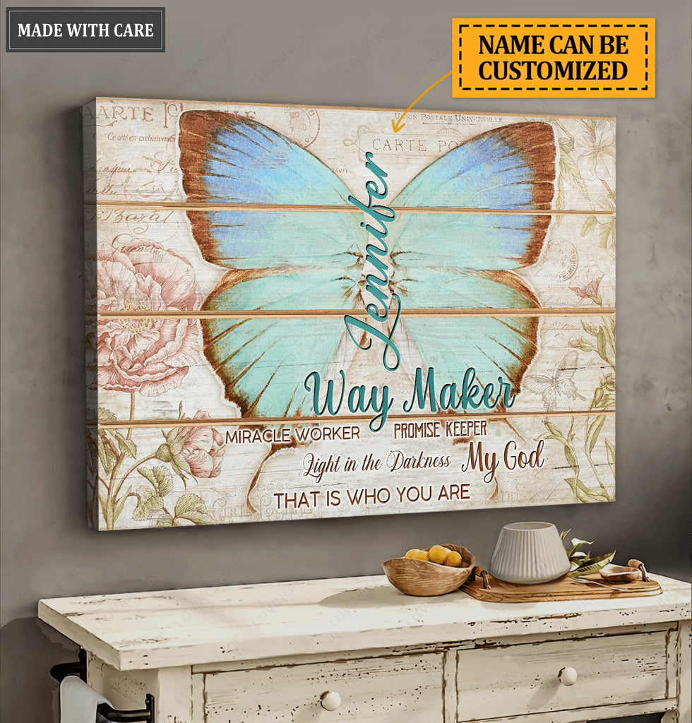 Personalized Butterfly Huge Waymaker Wall Art