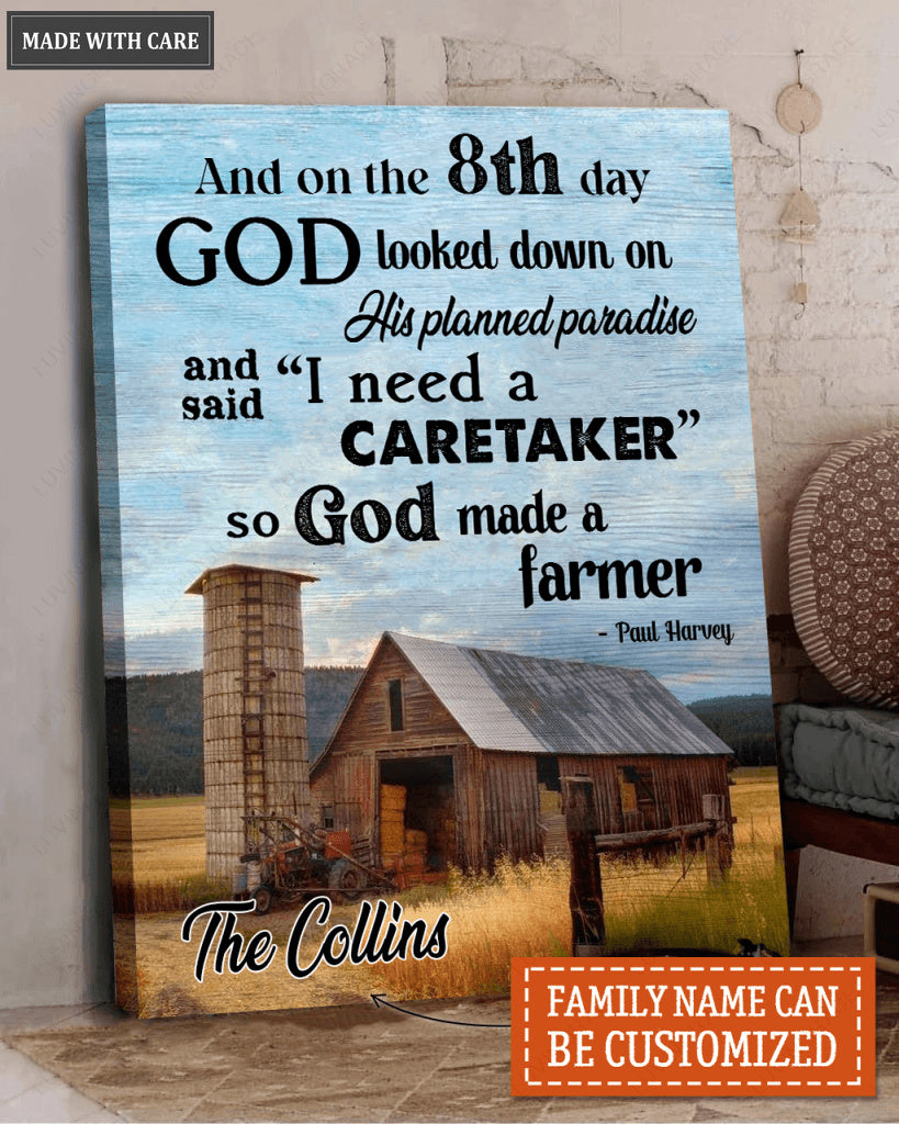 Personalized God Made Farmers Wall Art