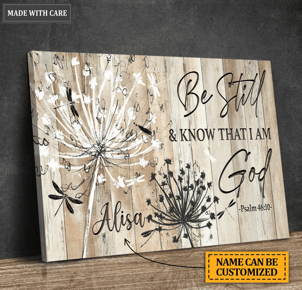 Personalized Black And White Dandelion Canvas Wall Art