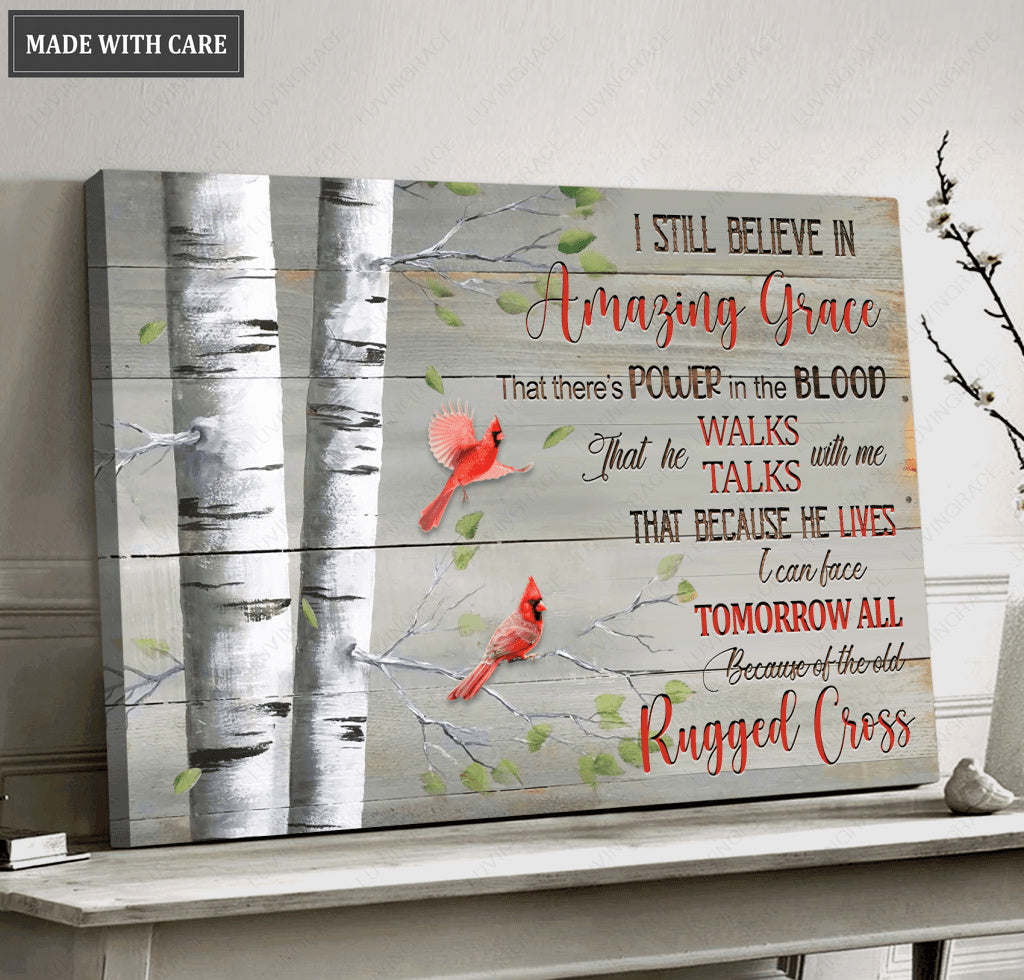 White Birch Amazing Grace Canvas Wall Art