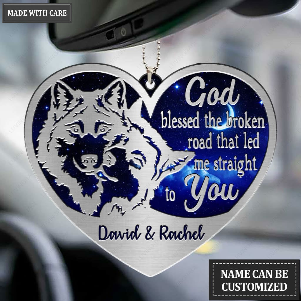 Printfamily M91 Wolf Couple God Blessed Personalized Ornament