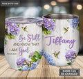 Hydrangea Hummingbird Be Still And Know Wine Tumbler