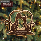 Heart Cat Couple God Knew My Heart Needed You Personalized Wood Engraved Ornaments