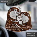 Printfamily M100 Otter Couple God Blessed Personalized Ornament