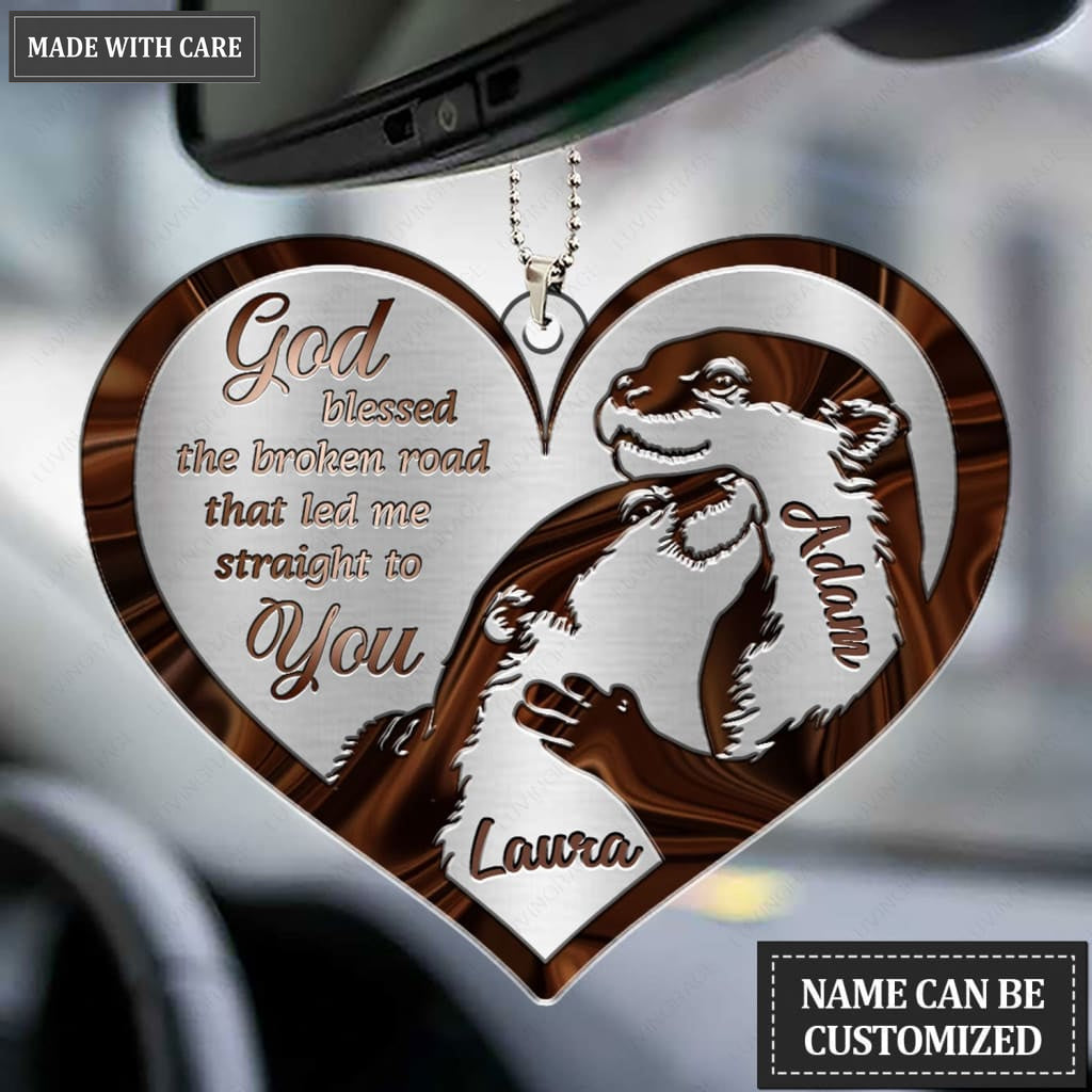 Printfamily M101 Otter Couple God Blessed Personalized Ornament