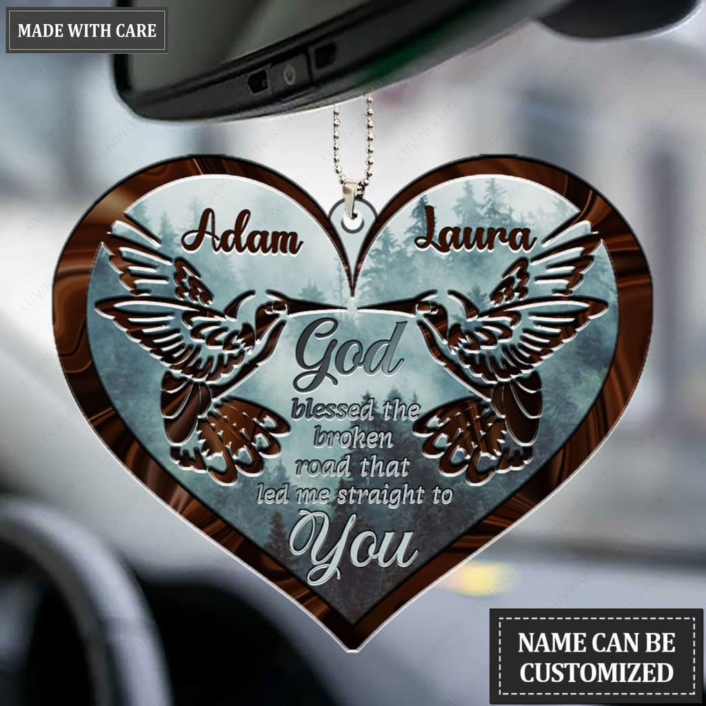 Printfamily M93 Hummingbird Couple God Blessed Personalized Ornament