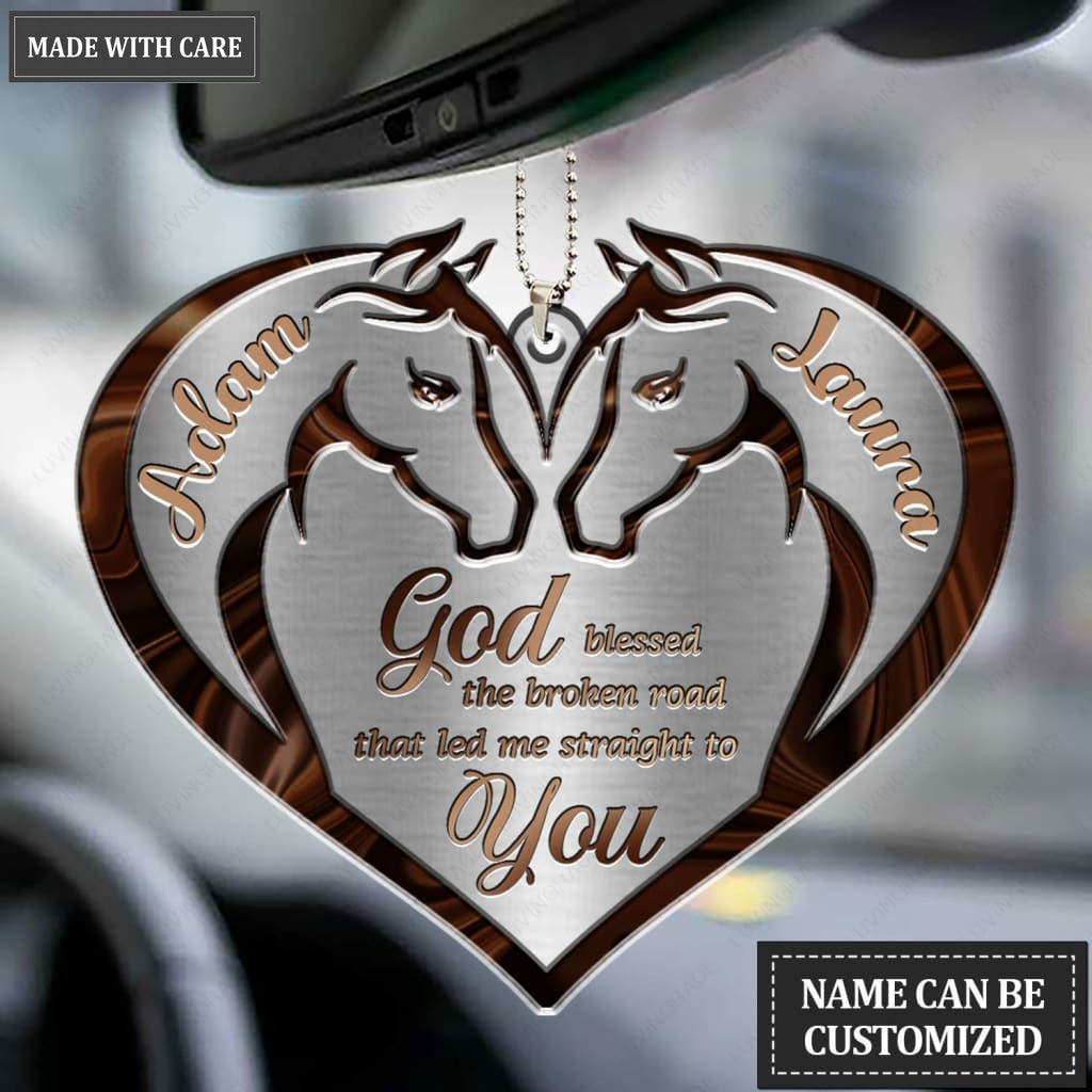 Printfamily M94 Horse Couple God Blessed Personalized Ornament