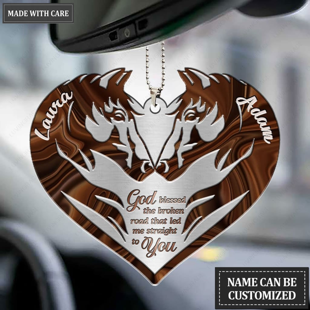 Printfamily M99 Horse Couple God Blessed Personalized Ornament