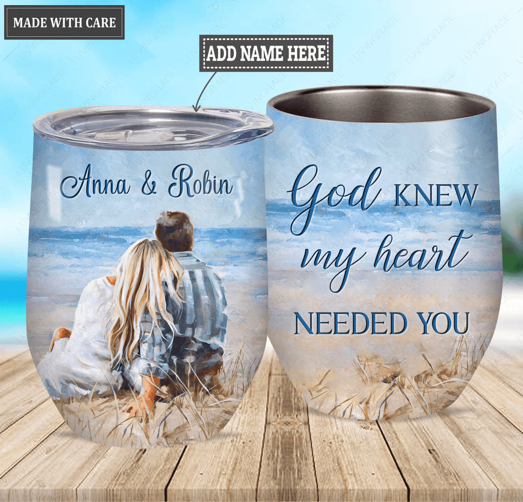 Personalized Couple God Blessed Wine Tumbler