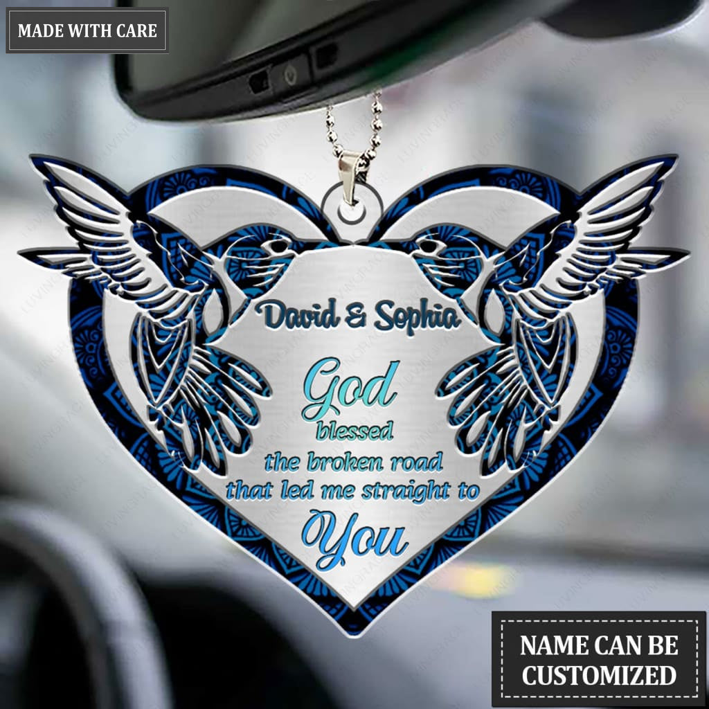 Printfamily M110 Hummingbird Couple God Blessed Personalized Ornament