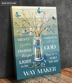 Jar Waymaker Butterfles Wall Art