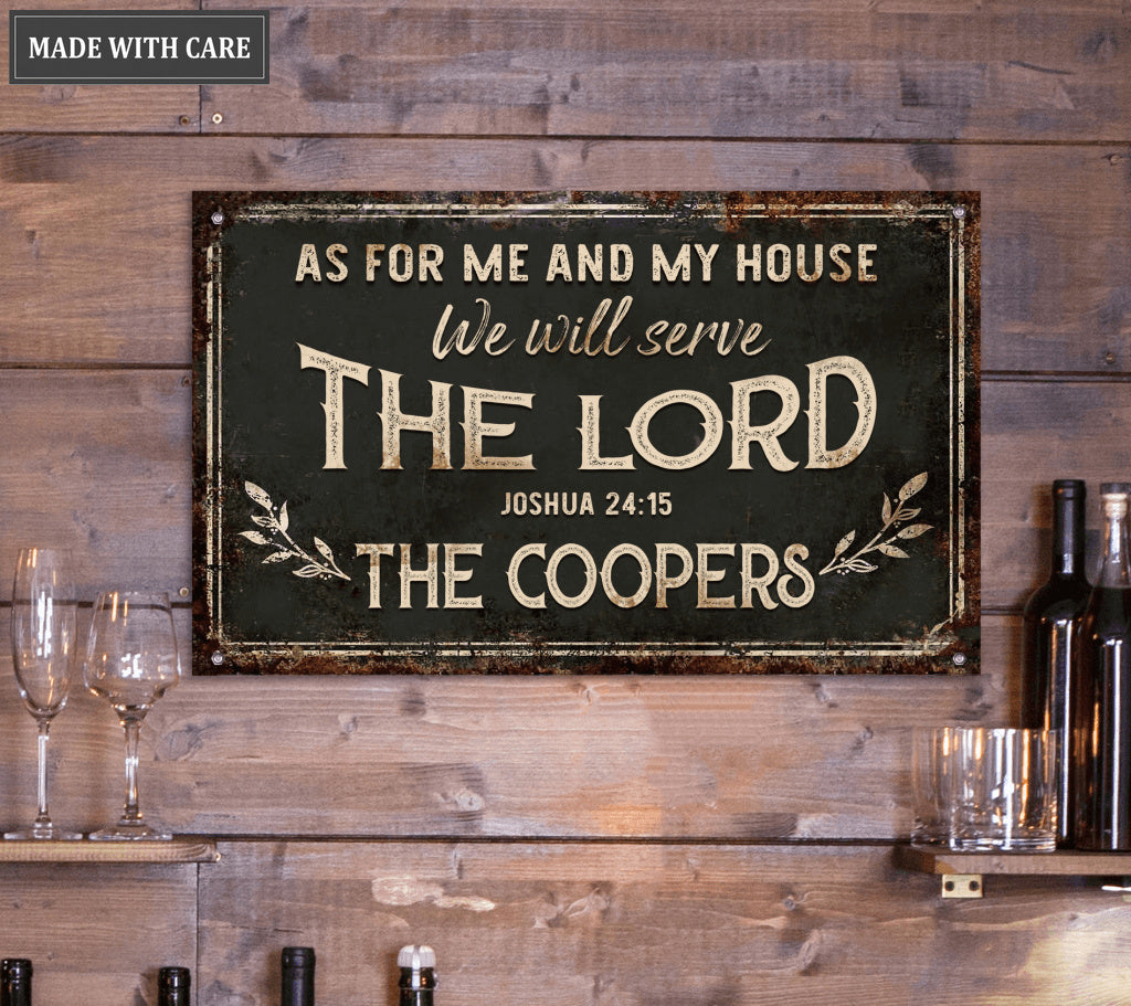 As For Me And My House Personalized Metal Sign