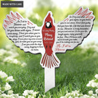 Personalized As I Sit In Heaven Cardinal Plaque Stake