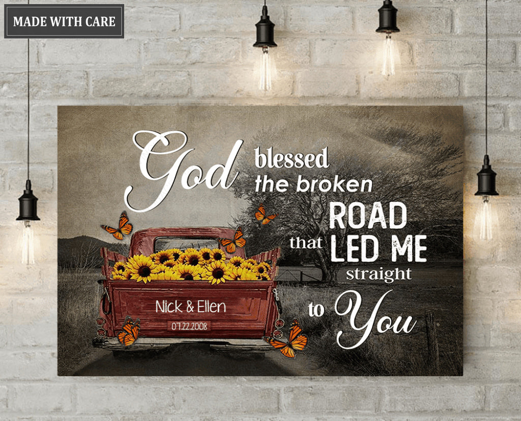 Personalized God Bless The Road Wall Art