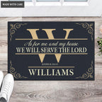 Retro Typography Monogram Custom Doormat