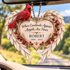 Personalized Name & Years Cardinal Angel Wings Memorial Ornament – Sympathy Gift for Loss of Loved One