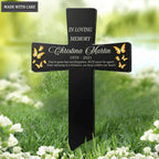 Personalized Memorial Cross Plaque Stake