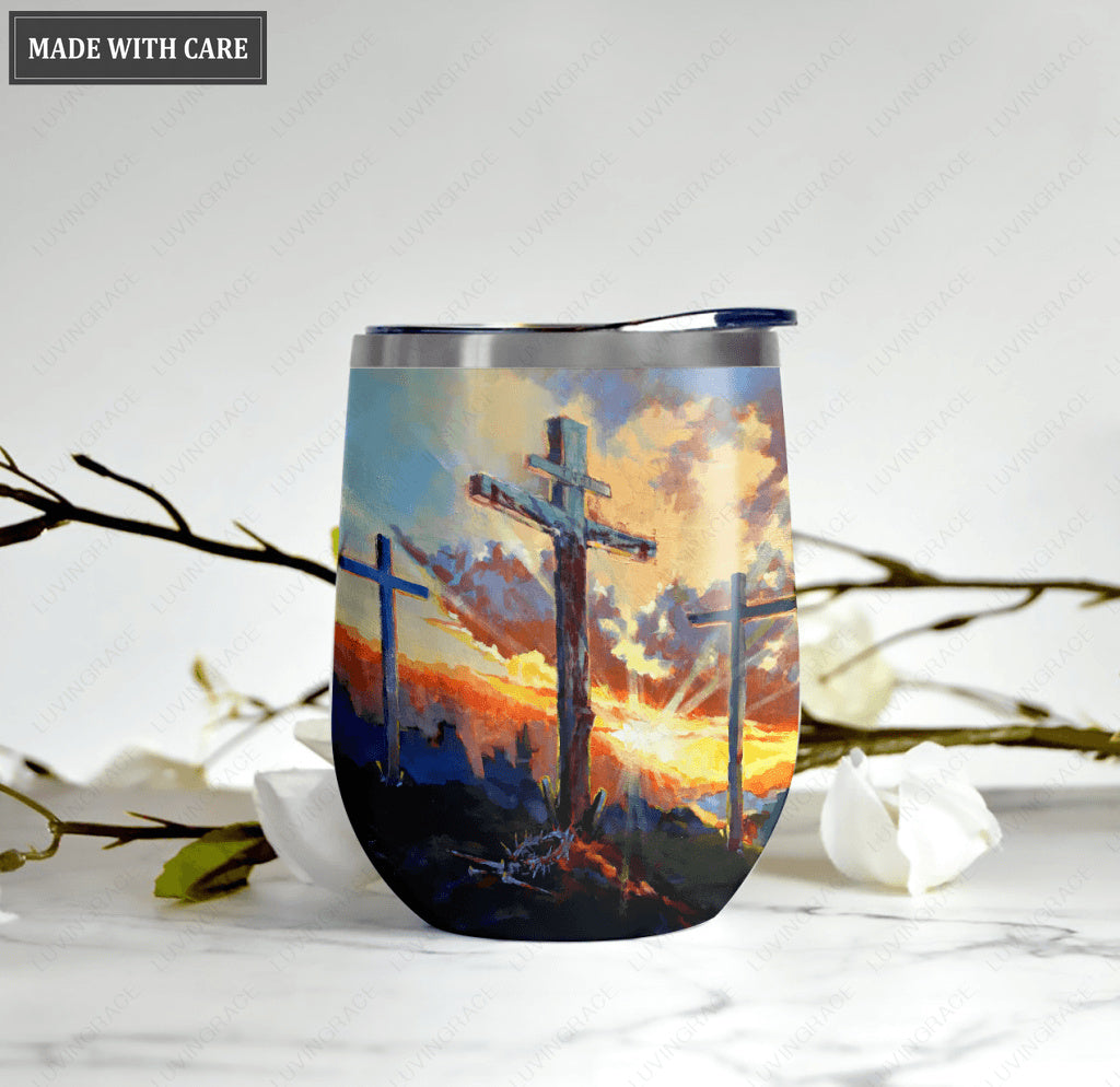 Glory Of Christ Amazing Grace Wine Tumbler