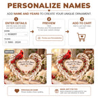 Personalized Name & Years Cardinal Angel Wings Memorial Ornament – Sympathy Gift for Loss of Loved One
