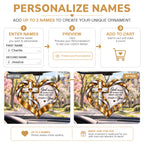 Personalized Names Interwoven Ribbon Heart God Blessed Ornament – Christian Gift for Couples