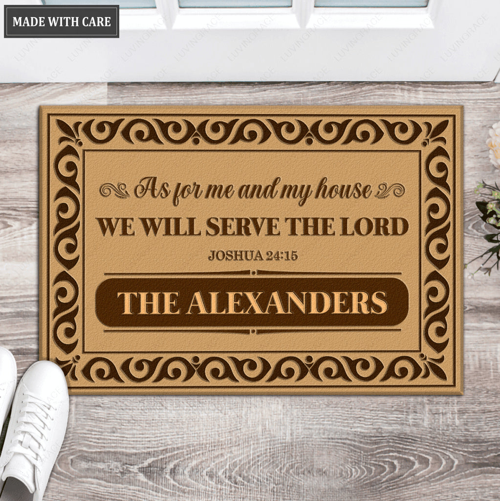 Elegant Monogram As For My House Personalized Family Doormat
