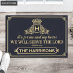 Gold Victorian Monogram Personalized Doormat